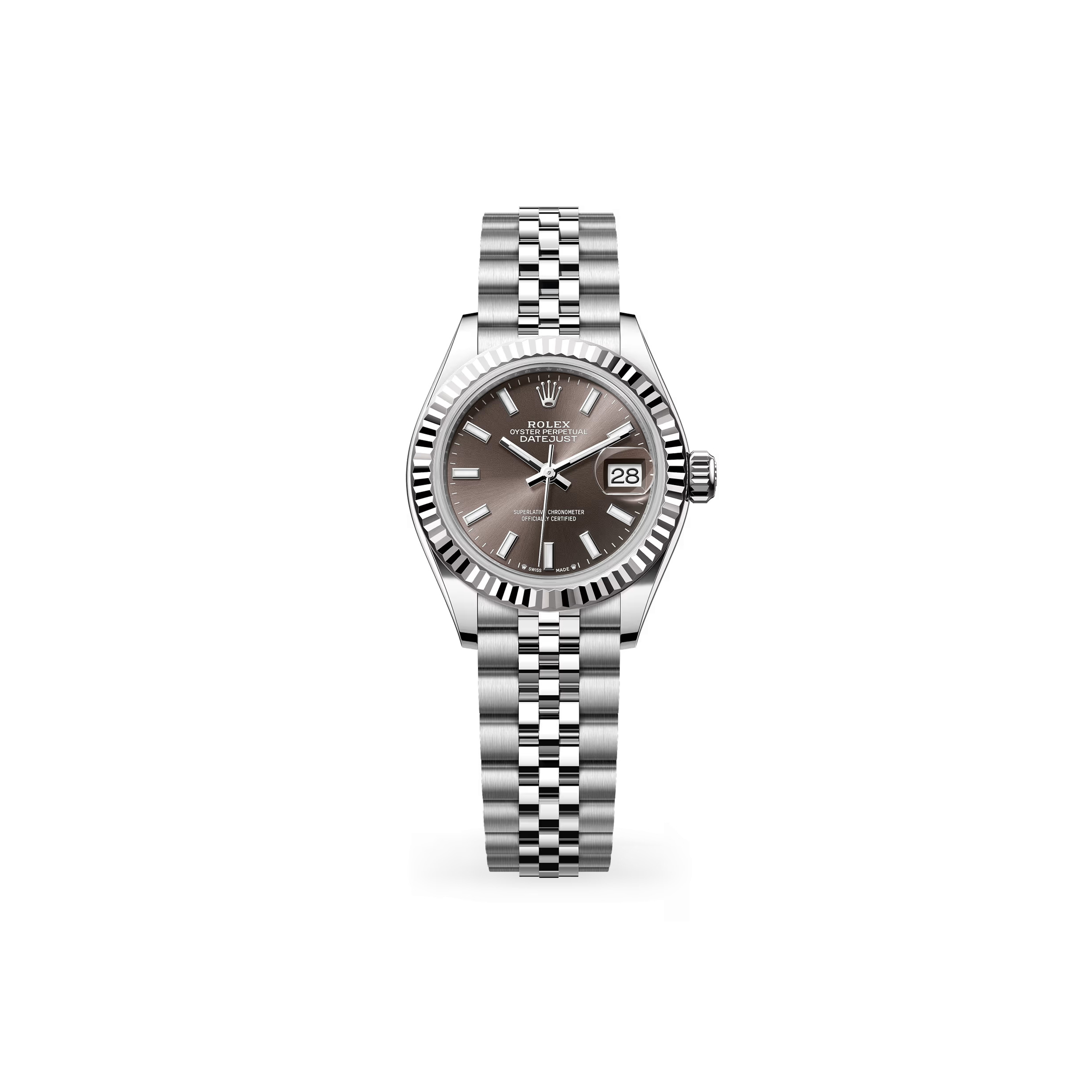 ROLEX LADY-DATEJUST OYSTER, 28 MM,OYSTERSTEEL AND WHITE 279174
